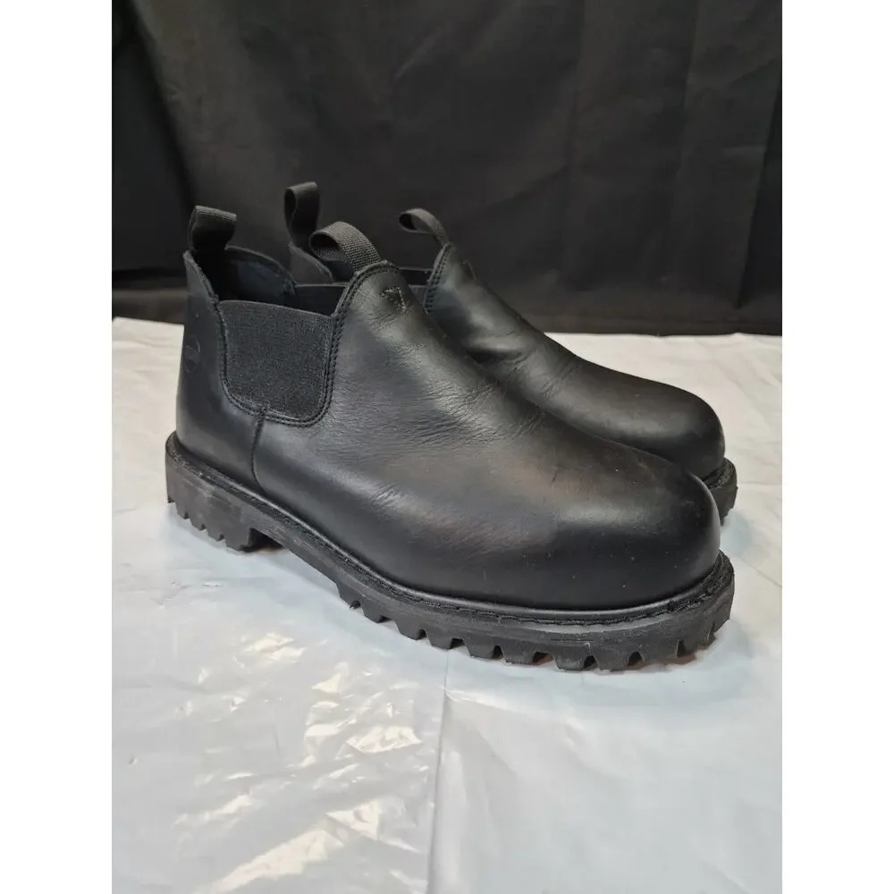 Lehio Romeo Work Boots Slup On Men Size 10 EW Black Steel Toe Leather Work Boot